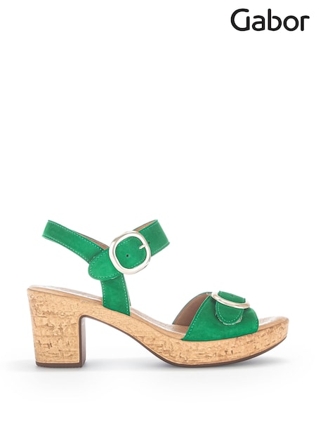 Gabor Green Fantastica Verde Suede Sandals (Q99307) | £95