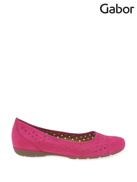 Gabor Ruffle Suede Ballerina Style Shoes (Q99309) | £95