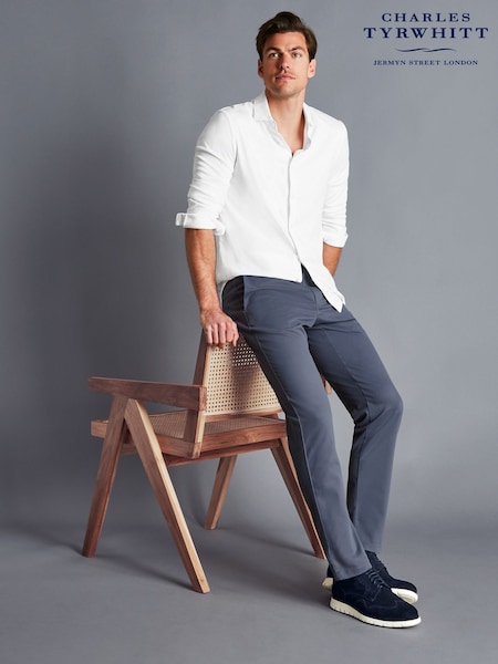 Charles Tyrwhitt Blue Steel Slim Fit Ultimate non-iron Chino Trousers (Q99346) | £80