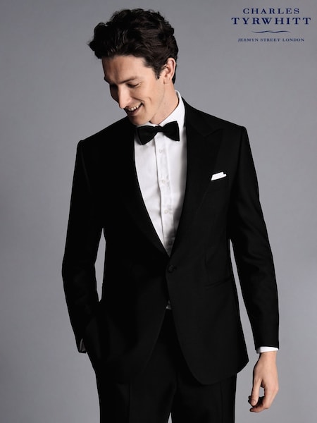 Charles Tyrwhitt Black Slim Fit Peak Lapel Dinner Suit: Jacket (Q99354) | £270