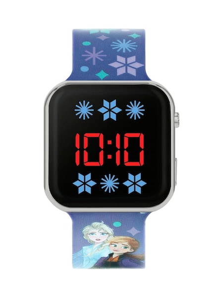 Peers Hardy Multi Disney Frozen Blue Printed Strap LED Watch (Q99375) | £13