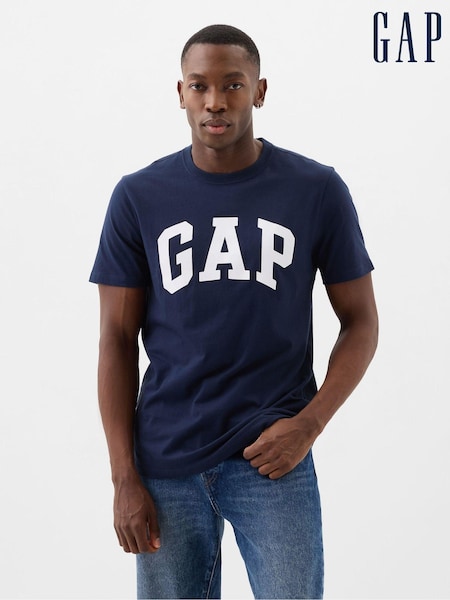 Gap Navy Blue Everyday Logo 100% Cotton Crew Neck Short Sleeve T-Shirt (Q99735) | £14