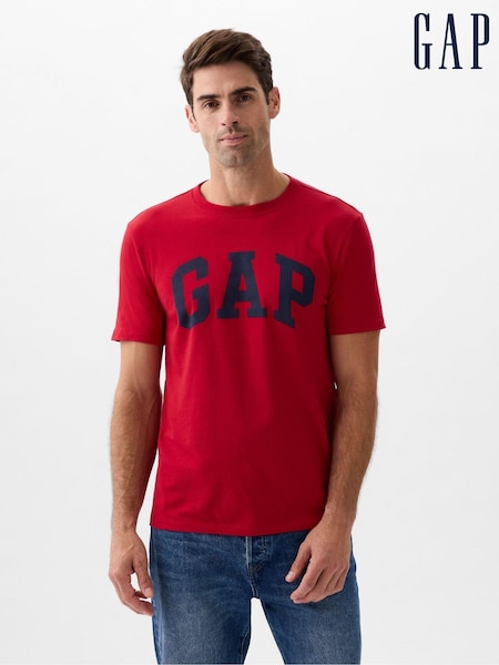Gap Red Everyday Logo 100% Cotton Crew Neck Short Sleeve T-Shirt (Q99737) | £14