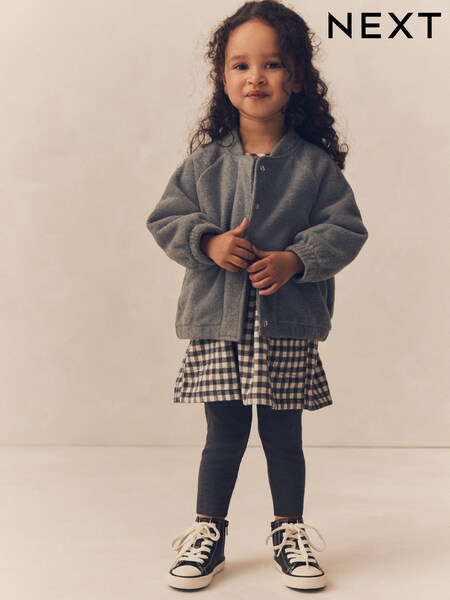 Grey Gingham 100% Cotton Dress, Jacket And Leggings Set (3mths-8yrs) (Q99990) | £15 - £18