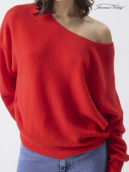Red - American Vintage Damsville Slouchy Knitted Jumper