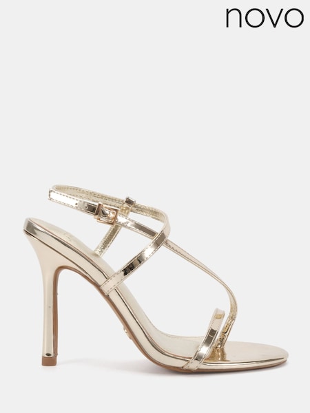 Gold - Novo Rowan High Heel Strappy Stiletto Sandals