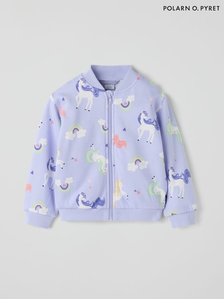 Purple - Polarn O. Pyret Long Sleeve Unicorn Top