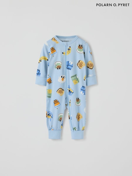 Blue - Polarn O. Pyret Overall Breakfast Pyjamas