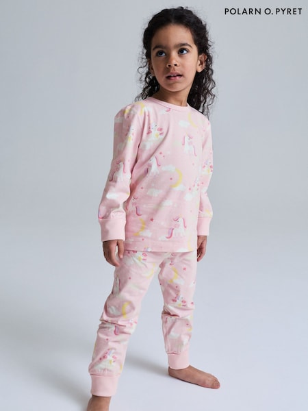 Pink - Polarn O. Pyret Unicorns Pyjamas