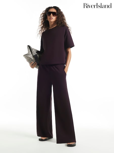 Purple - River Island Premium Neo Swash Boxy T-shirt