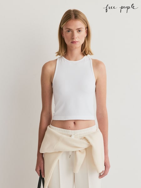 White - Free People Hayley Racerback Brami Tank Top