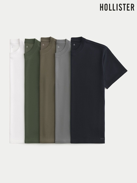 White - Regular Hollister Relaxed Everyday T-shirts 5 Pack