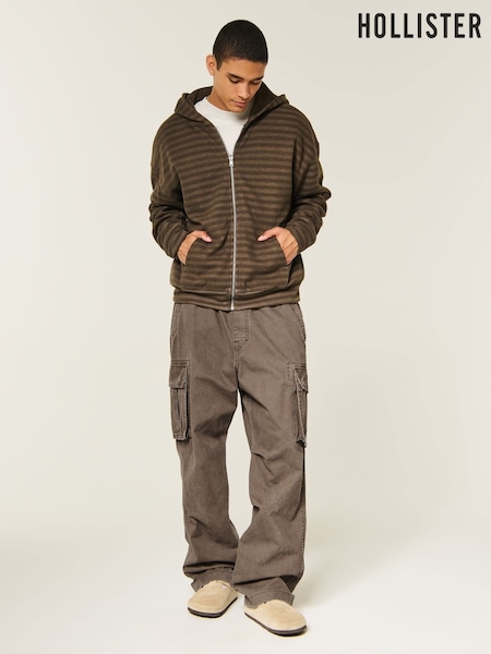 Brown - Regular Hollister Baggy Cargo Trousers