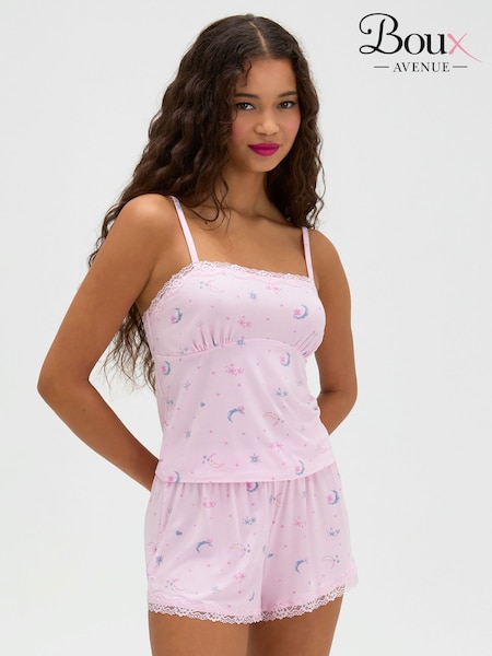 Pink - Boux Avenue Moon & Stars Modal Short Cami Set