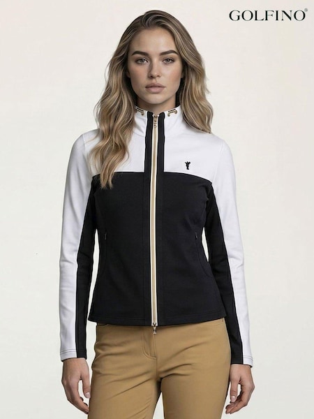 Black - Golfino Amelia Stretch Full Zip Golf Jacket