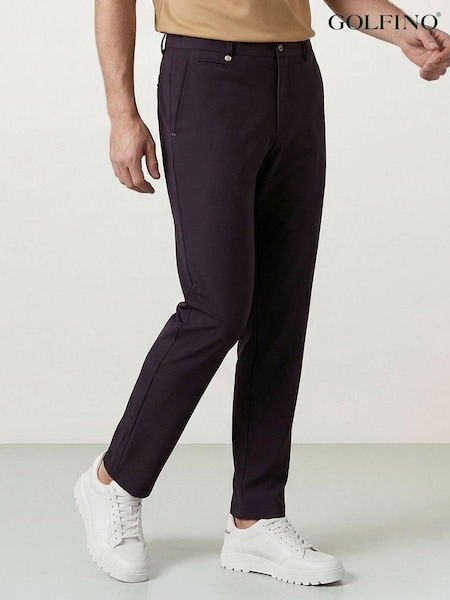 Black - Regular Golfino Birdie Light Techno Stretch Flat Front Golf Trousers