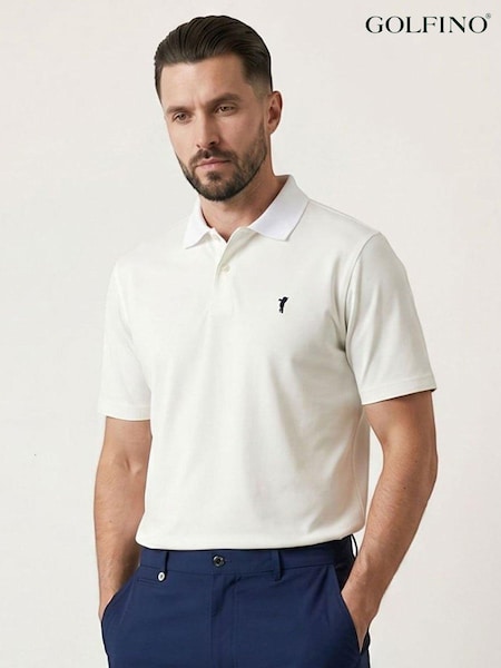 White - Regular Golfino Marbella Light Golf Polo Shirt