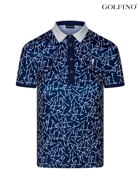 Blue - Golfino Marina Short Sleeve Golf Polo Shirt