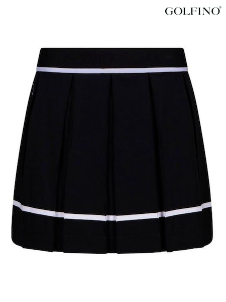 Black - Golfino Simonetta Pleated Golf Skort