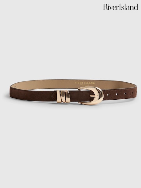 Brown - River Island Olivia Attwood Suede Belt