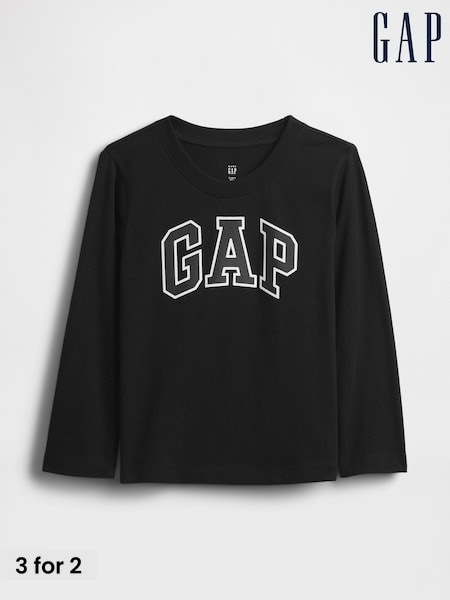 Black - Gap Logo Long Sleeve T-shirt (6mths-5yrs)