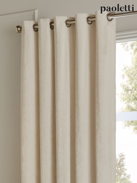 Paoletti Lustre Velvet Fully Lined Eyelet Curtain