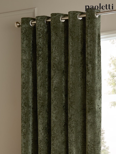 Paoletti Lustre Velvet Fully Lined Eyelet Curtain