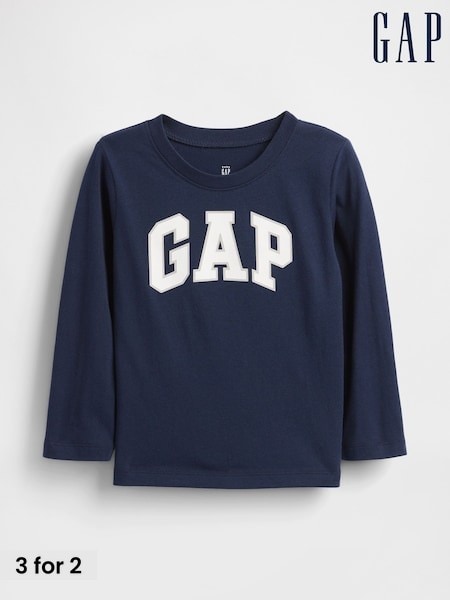 Navy - Gap Logo Long Sleeve T-shirt (6mths-5yrs)