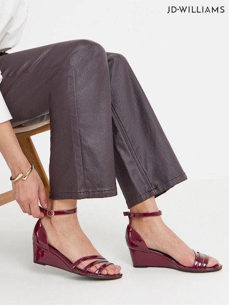 Red - Jd Williams Wedge Two Part Heels