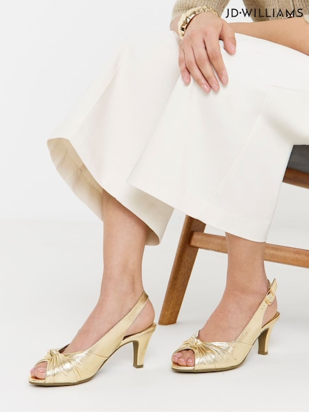Gold - Jd Williams Peep Toe Heels