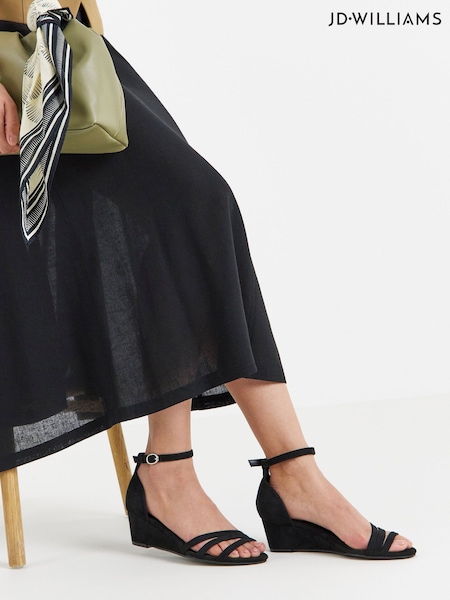 Black - Jd Williams Wedge Two Part Heels