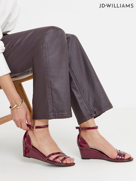 Red - Jd Williams Wedge Two Part Heels