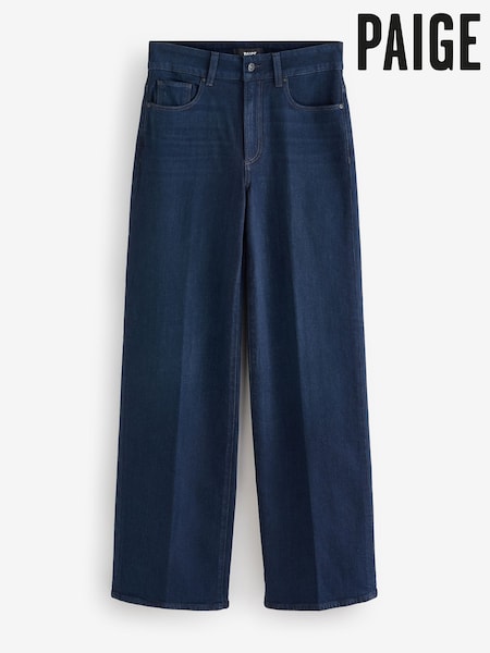 Blue - Paige Sasha 32" High Rise Wide Leg Duchess Wash Jeans