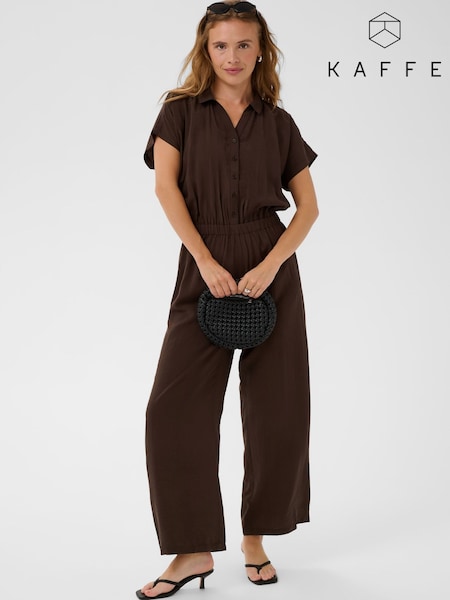 Brown - Kaffe Odeth Wide Leg Jumpsuit