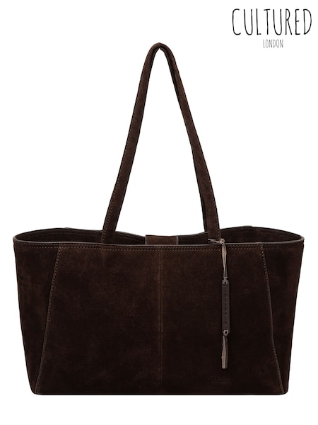 Chocolate Brown - Cultured London 'matilde' Suede Handbag