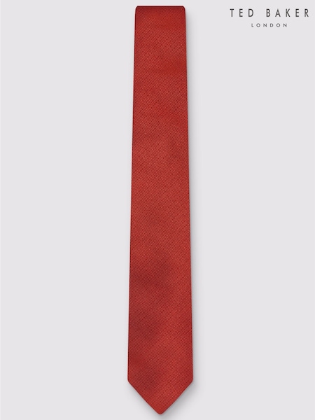 Orange - Regular Ted Baker Tailoring Burnt Silk Twill Tie