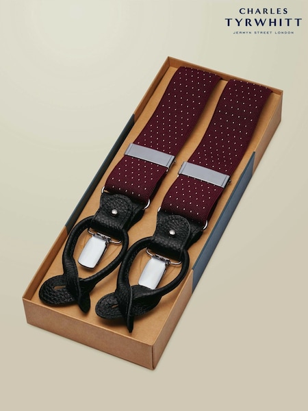 Wine/White - Regular Charles Tyrwhitt Spot Combination Brace