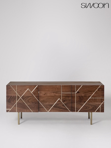Swoon Jai Acacia Wood 3 Door Media Unit