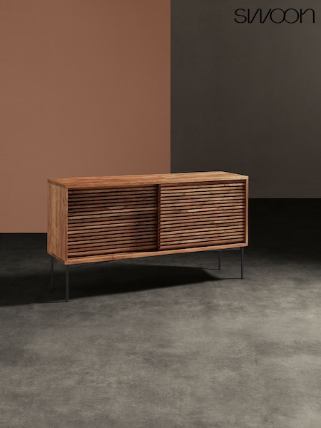 Swoon Weaving Acacia Wood 2 Door Media Unit