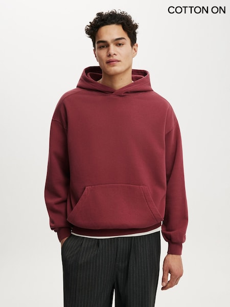Red - Regular Cotton On Box Fit Hoodie