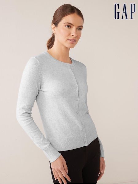 Gap Grey Lightweight Long Sleeve Crew Neck Cardigan (R57033) | £25