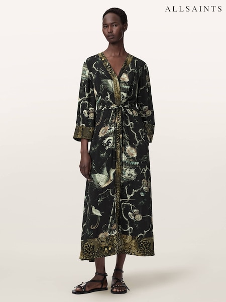 Green - Allsaints Diana Wrap Dress