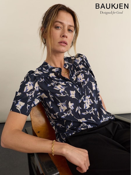 Blue - Baukjen Ann Short Sleeve Blouse