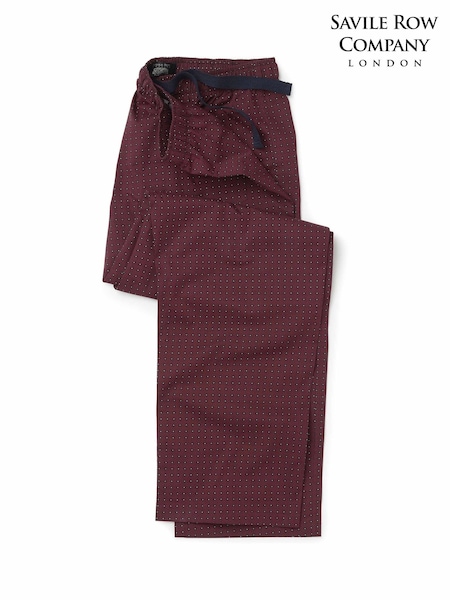 Red - Regular The Savile Row Company Red Foulard Print Cotton Pyjama Bottoms