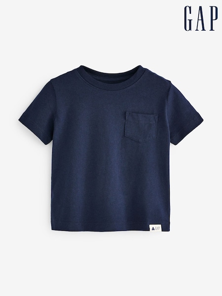 Gap Blue Short Sleeve Crew Neck Pocket T-Shirt (12mths-5yrs) (R84042) | £10