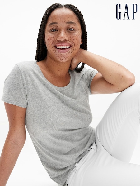Gap Light Grey Crew Neck Favourite Cotton-Modal Short Sleeve T-Shirt (R91633) | £12