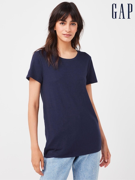 Gap Navy Blue Favourite Cotton-Modal Crew Neck Short Sleeve T-Shirt (RQ4129) | £12