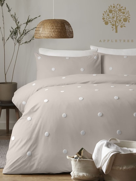 Appletree Natural Dot Garden 100% Pure Cotton Duvet Cover and Pillowcase Set (T00840) | £35 - £60