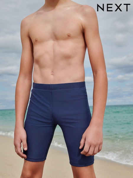 Navy Blue Longer Length Stretch Swim Shorts (3-16yrs) (T02707) | £8 - £14