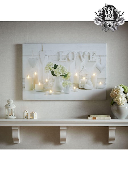 Art For The Home White Serenity LED Wall Art (T03195) | £55